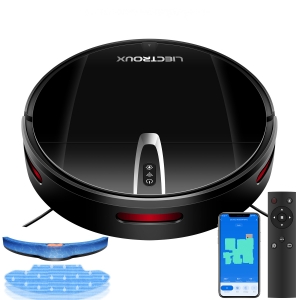 LIECTROUX V3S PRO Robottipölynimuri ja märkäpuhdistusyhdistelmä, Älykäs kartoitus, WiFi-sovellus, 4KPa imuteho, Harjaton moottori, Yhteensopiva Alexan ja Google Assistantin kanssa, Ihanteellinen lemmikkien karvoille, matoille ja koville lattioille